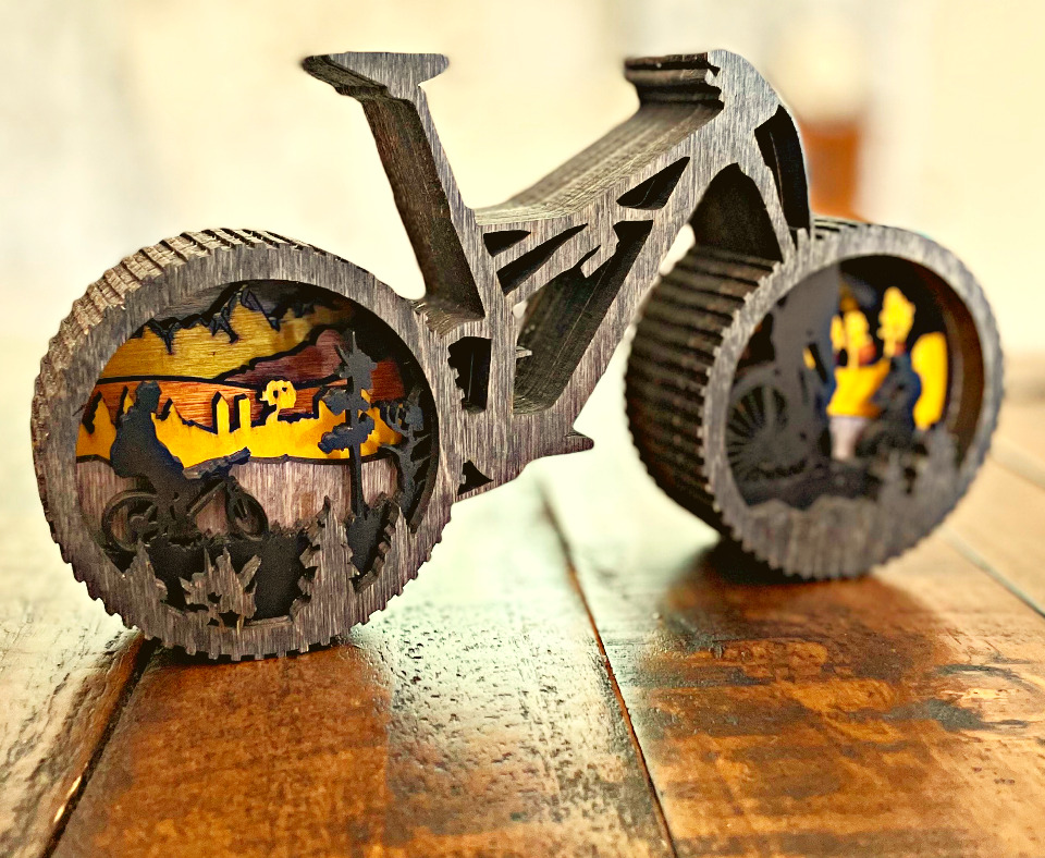 Multi layered wooden mountain bike