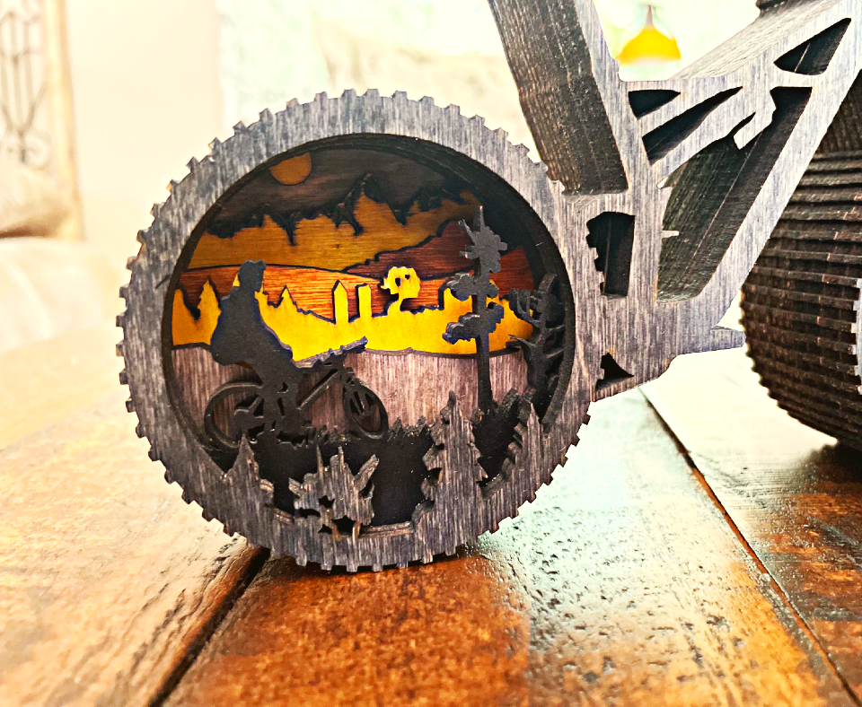 Multi layered wooden mountain bike