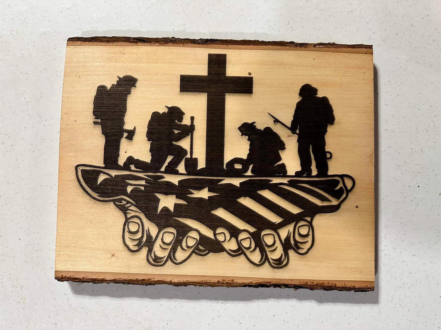 Firemen at the cross