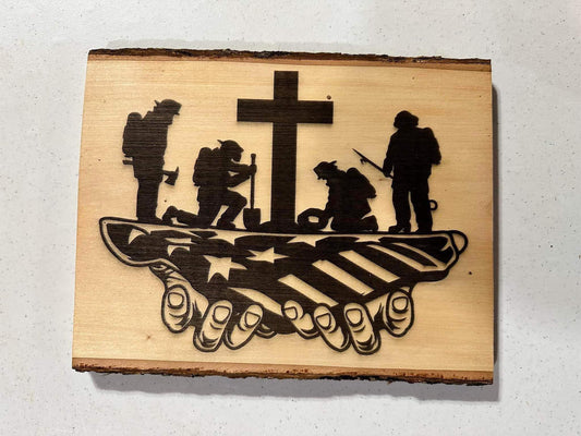 Firemen at the cross