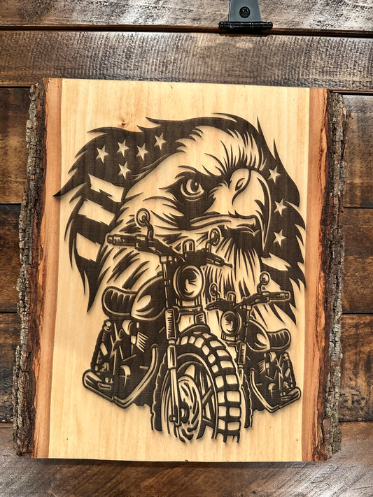 American Eagle/ biker engraving