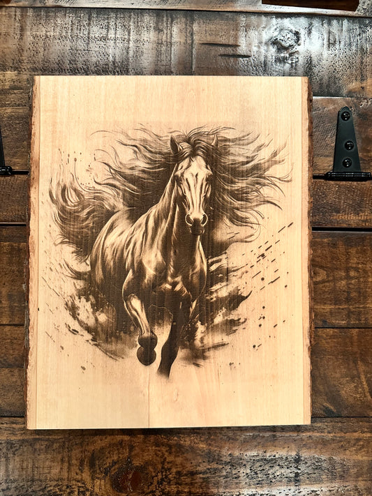 Running Horse Engraving