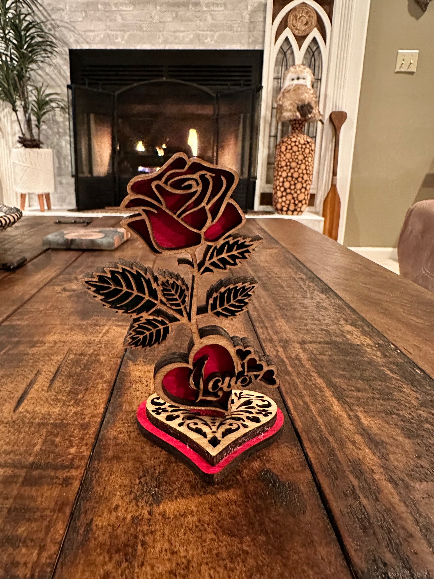 Hand made wooden flower.