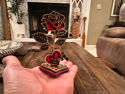 Hand made wooden flower.
