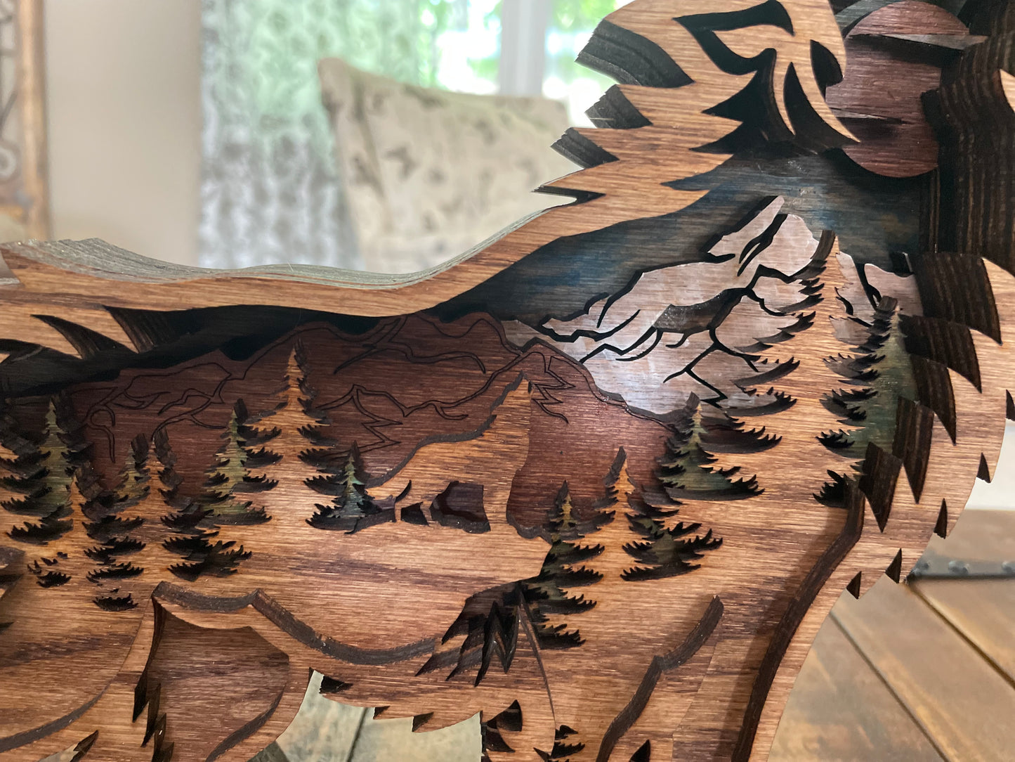 Multi layered wood wolf