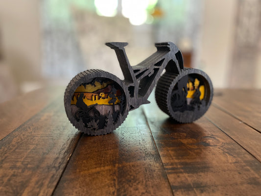 Multi layered wooden mountain bike