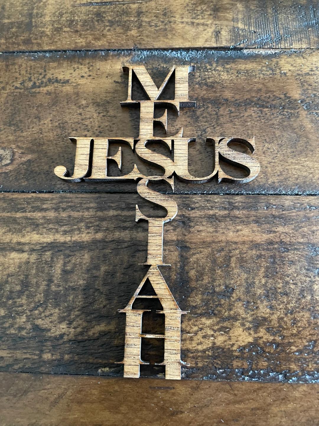 Wooden Jesus Messiah Cross